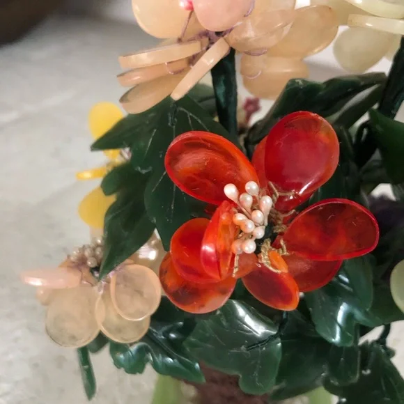 Vintage Chinese Jade Flowered Plant - Picture 5 of 6